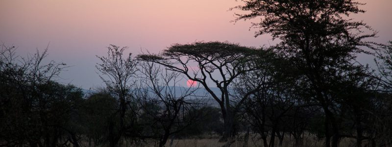 A red sunset in Tanzania.